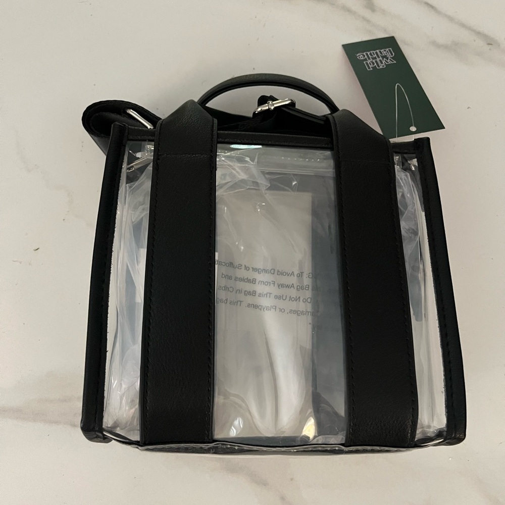 Clear Black Trim Crossbody Bag